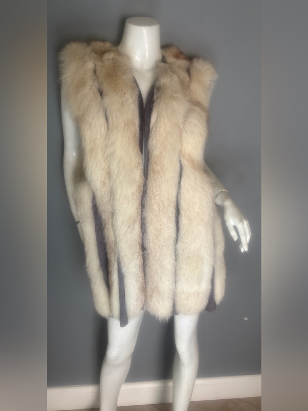 Plush Cream Fox Fur Vest - Women Jackets & Coats